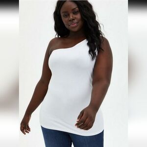 Torrid White One-Shoulder Top